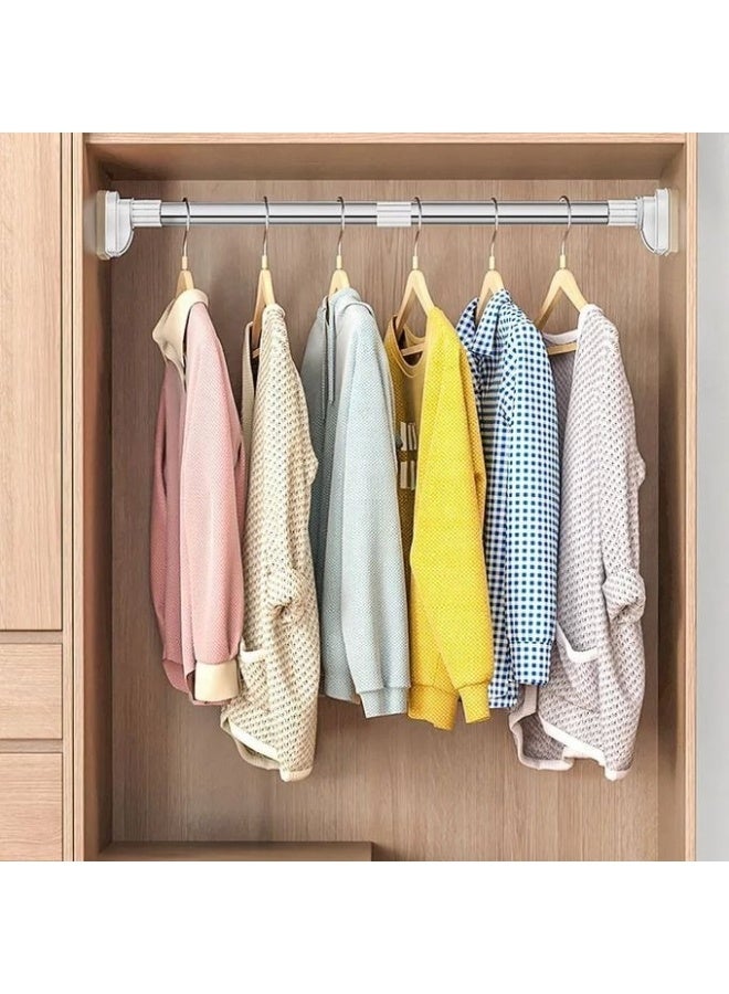 هابي هوم عمود ضغط تلسكوبي ستانلس ستيل قابل للتمديد من 70 إلى 120 سم بدون حفر أو مسامير، متعدد الاستخدامات كـ ماسورة ستارة دش، شماعة ملابس داخل الدولاب، منشر غسيل، عمود ستارة شباك أو فاصل باب، مقاوم للصدأ والرطوبة، ثابت بقوة وأطراف مانعة للانزلاق، مناسب للحمام والمطبخ وغرف النوم والشقق المؤجرة - Image 2